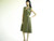 Vintage 1960s/1970s Olive Green Herringbone Sleeveless Wrap Dress