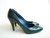 Vintage 1980s Calico Patent Leather Green Pump