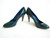 Vintage 1980s Calico Patent Leather Green Pump