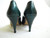 Vintage 1980s Calico Patent Leather Green Pump
