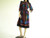 Vintage 1980's Leslie Fay Rainbow Stripe Print Dress
