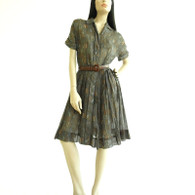 Vintage 1940's/1950's Miss Marilyn Sheer Print Shirt Dress