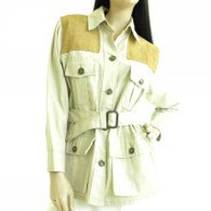 Vintage 1960s Tan Safari Blazer Jacket