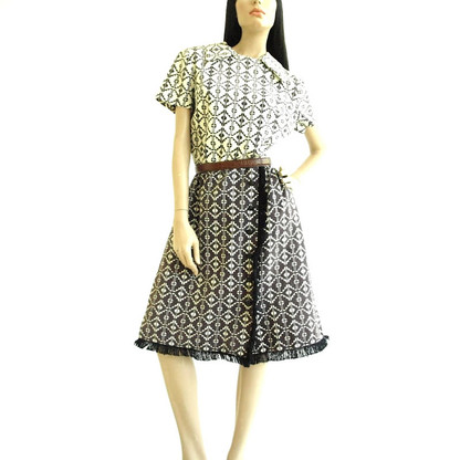 Vintage 1960's Brown/Cream Aztec Print Dress