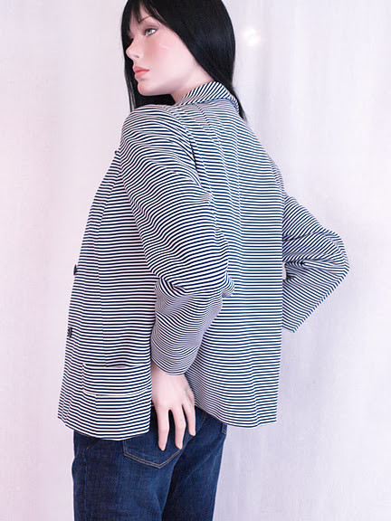 Vintage 1960s Navy & White Striped Blazer