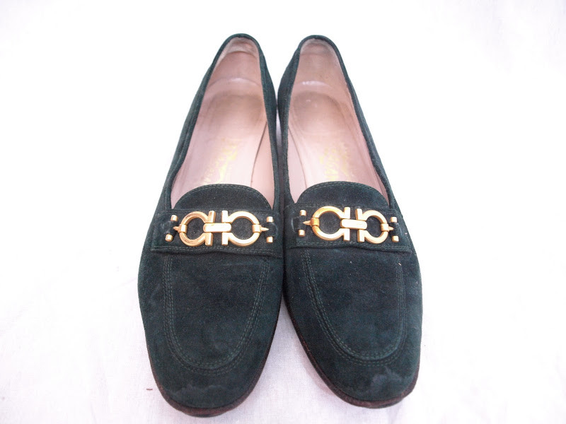 Vintage Salvatore Ferragamo Loafers Shoes 60s 70s Granny Grandma