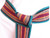 Vintage 1970's/1980's Christian Dior Teal Stripe Cinch Belt