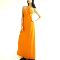 1970s Orange Maxi Dress