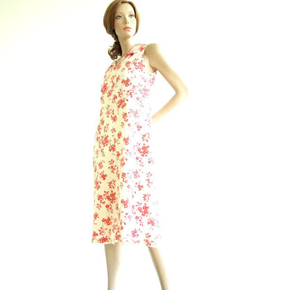 Vintage 1960's Red Floral Sleeveless Dress