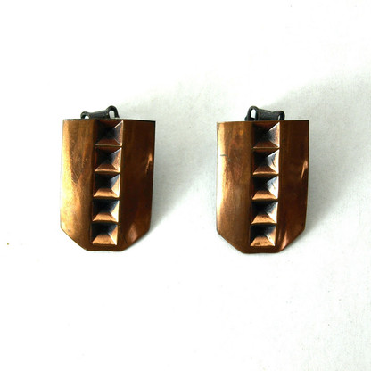 Modernist Copper Clip Earrings
