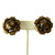 Bronze Flower Clip Earrings
