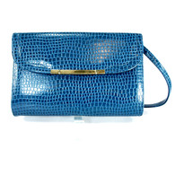 Blue Embossed Handbag