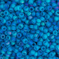 Miyuki Round Seed Bead Size 11/0 Capri Blue Transparent AB Matte SB 0149FR(51439)