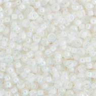 Miyuki Round Seed Bead Size 11/0 White AB Lined-Dyed SB 0284(51470)