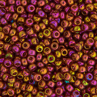 Miyuki Round Seed Bead Size 11/0 Dark Topaz Rainbow Gold Luster SB 0301(51471)