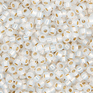 Miyuki Round Seed Bead Size 11/0 White Opal Silver Lined SB 0551(51534)