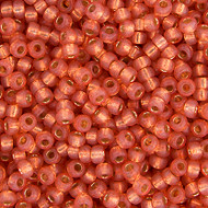 Miyuki Round Seed Bead Size 11/0 Peach Silver Lined Opal Dyed Alabaster SB 0553(51536)