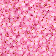 Miyuki Round Seed Bead Size 11/0  Pink Silver Lined Dyed Alabaster SB 0643(51550)