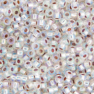 Miyuki Round Seed Bead Size 11/0 Crystal Silver Lined AB SB 1001(51556)
