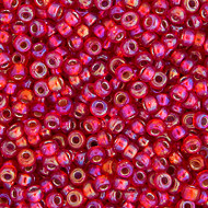 Miyuki Round Seed Bead Size 11/0 Flame Red Silver Lined AB SB 1010(51561)