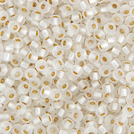 Miyuki Round Seed Bead Size 11/0 Crystal Silver Lined Semi-Frosted SB 1901(51573)