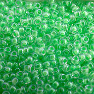Miyuki Round Seed Bead Size 11/0 Lime Green Luminous Neon Colour Lined SB 1120(51610)