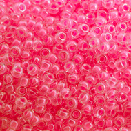 Miyuki Round Seed Bead Size 11/0 Pink Luminous Neon Colour Lined SB 4299(52976)