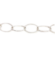 Sterling Silver Chain Flat Oval Cable 20x13mm - per foot(23880)