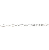 Sterling Silver Chain Fancy Krinkle Long & Short 6.8x3.2mm - per foot(20733)