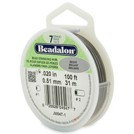 7 Strand Stainless Steel Bead Stringing Wire, .020 in, Bright, 100 ft