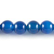 Blue Agate 12mm Round Bead - by the strand(39836)