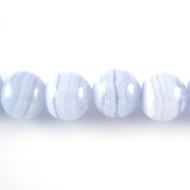 Blue Lace Agate 12mm Round beads - by the strand(24351)