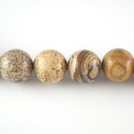 Landscape Jasper 8mm Smooth Round Beads - by the strand(24454)