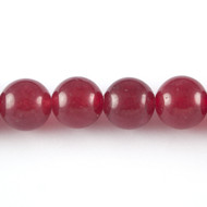 Red Dyed Jade 4mm Round Bead - by the strand(45102)