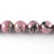 Rhodonite 10mm Round  Bead - by the strand(3284)