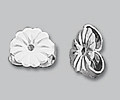 Sterling Silver Ear Wire Butterfly Backs Corrugated Medium 5.5mm - 100 pieces(22940)