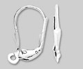 Sterling Silver Ear Wire Lever Back withTeardrop 9x16mm - 20 pieces/ 10 pairs(37238)