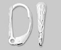 Sterling Silver Ear Wire Lever Back with Diamond Cut Shield 9.35x15.5mm - 20 pieces/ 10 pairs (37147)