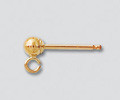 Gold Filled Ear Wire Ball Post with Ring 3mm - 20 pieces/ 10 pairs(22405)