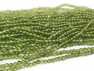 Peridot 4mm Round Beads - by the strand(56421)