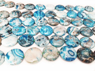 Crazy Lace Agate-Blue 19mm Coin(54554)