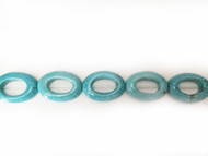 Turquoise (Dyed) Cracked Howlite Oval Mini Donuts 13x18x3mm(31666)