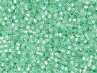 Miyuki Delica Seed Bead Size 10/0 Light Aqua Green Alabaster Opal Silver Lined Dyed  DB 0626(56929)
