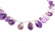 Amethyst Facetted Briolette Beads - by the strand(40250)