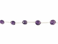 Amethyst Facetted Coin Beads 10" Length - by the strand(40190)
