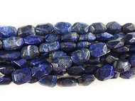 Lapis Bead 12x18mm Freeform Tumbled Facetted - by the strand (54082)