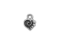 TierraCast Antique Silver Spiral Heart Drop each(20073)