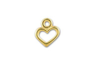 TierraCast Bright Gold Open Heart Charm each(20083)