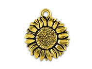 TierraCast Antique Gold Sunflower Charm each(20068)