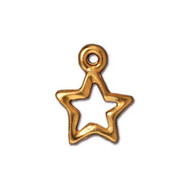 TierraCast Bright Gold Open Star Charm each(20092)